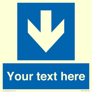 Custom Directional signage blue down arrow 